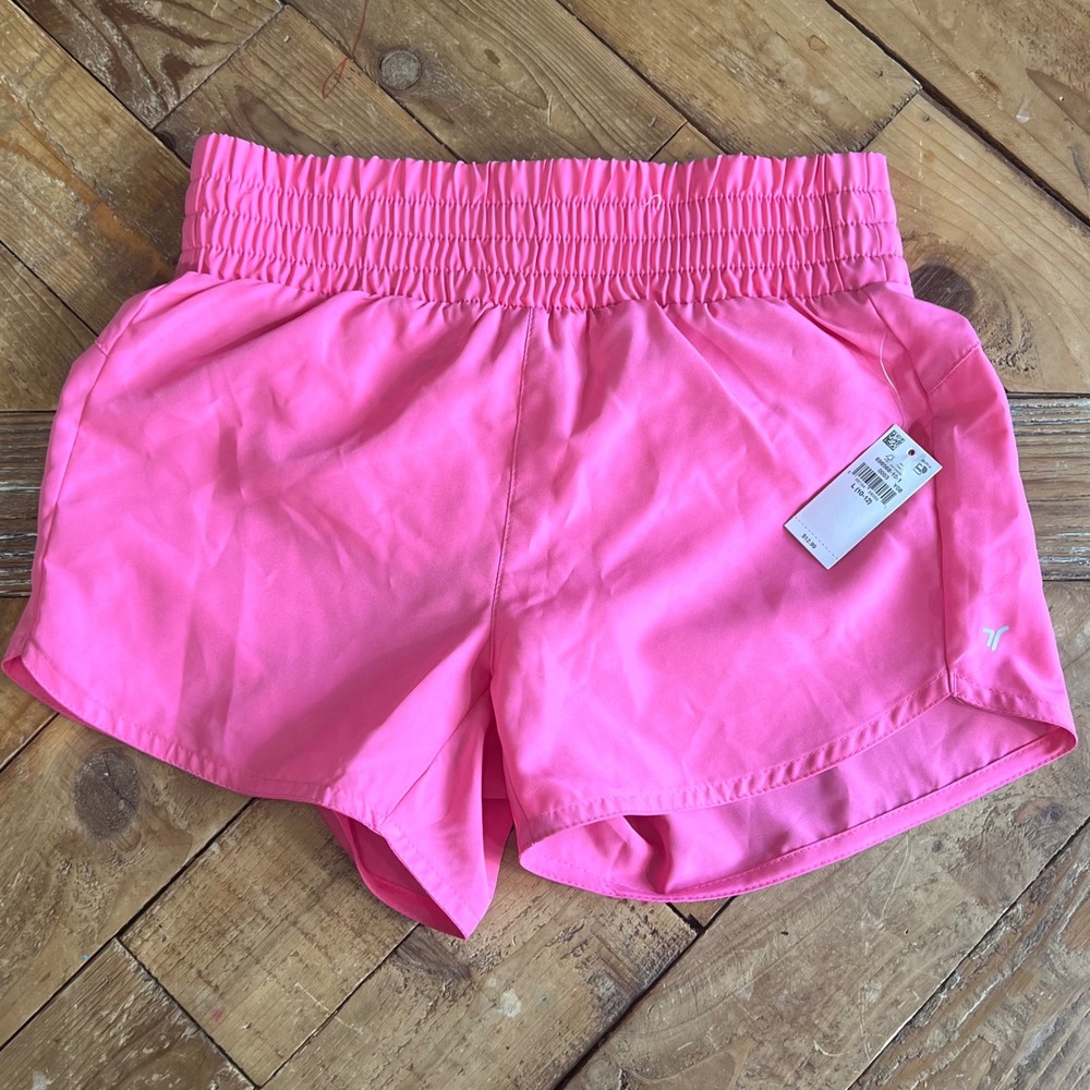 Old Navy Active Youth Girls Running Shorts Hot Pink Go-Dry Size L (10-12)